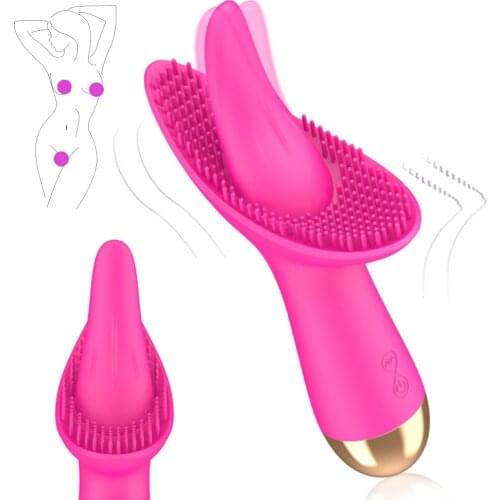 Tongue Vibrator 10 Modes Vibrating Licking Clitoris G-spot Sex Toys For Women Oral Sex G Spot Clit Massager Female Masturbator