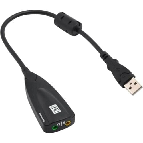 7.1 Channel USB Sound Card External 3D Audio Adapter 3.5mm Audio Splitter for PC Desktop Laptop