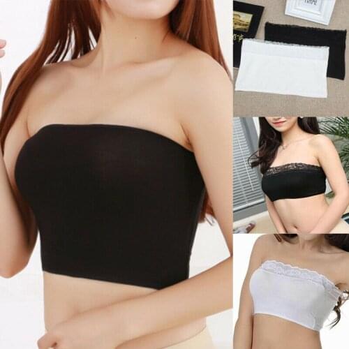 Womens Ladies Sports Bra Breathable Bandeau BoobTube Crop Top Bra Size Free