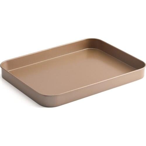 10Inches Gold Color Rectangle Carbon Steel Non-Stick Cake Bread Baking Tray