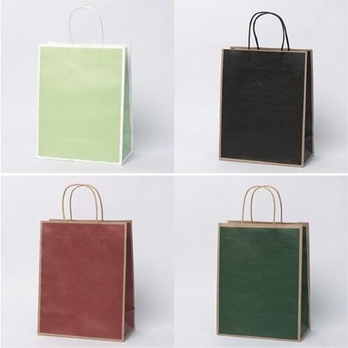 10PCS Gift Bags Boxes Festival Party Gift Packaging Kraft Paper Bag New Clothes Shoes Present Wrapping Tote Case Items 21x15x8cm