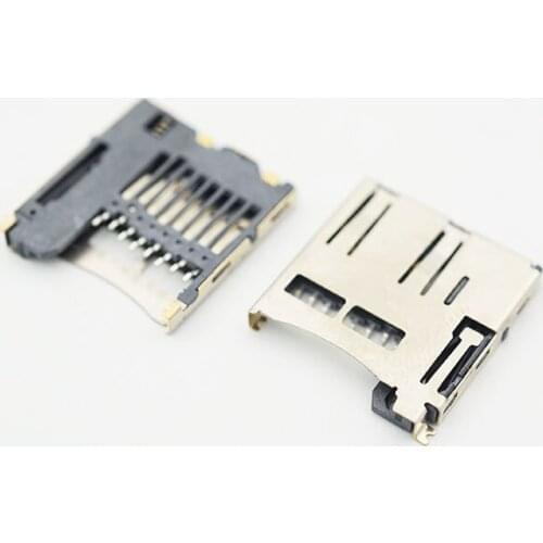 100pcs/lot TF-07 Mobile Phone Micro SD card holder TF card connector Slot Sockect inne Soldering Self Push