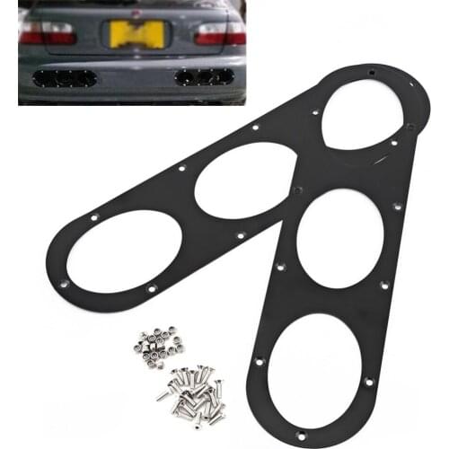 2pcs Rear Bumper Diffuser For Universal Car Air Diversion Diffuser Panel Car Styling Aluminium Alloy Black