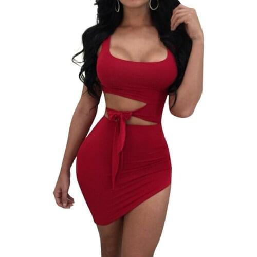 2018 Sexy Women Bandage Cut Out Mesh Sheer Bodycon Sleeveless Pencil Evening Clubwear Party Mini Dress