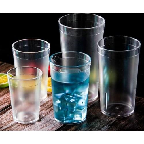 210ml/270ml/340ml/470ml Portable Transparent Frosted Acrylic Plastic Drinking Cup drop-proof