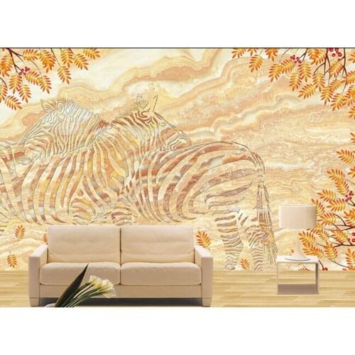 Custom 3D murals,zebra branches marble murals papel de parede,hotel restaurant living room sofa TV wall bedroom wallpaper