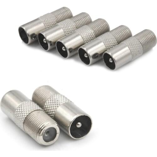 5/10pcs STB Quick Plug RF Coax F Female To RF Male Connector TV Antenna Coaxial Connector F Connector TV Coaxial plug Drop Ship