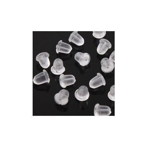 500PCs Clear Rubber Back Earring Stoppers 5*5mm 00874 * hooks findings pin materials jewelry making supplies