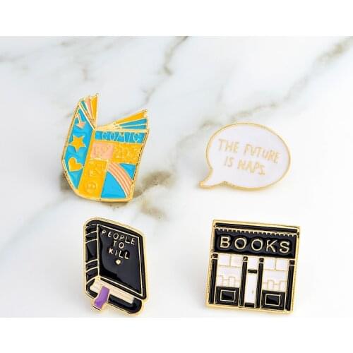 "people to kill""the future is naps"comic book books pins Badges Hard enamel pins Brooch Book jewelry backpack hats Accessories
