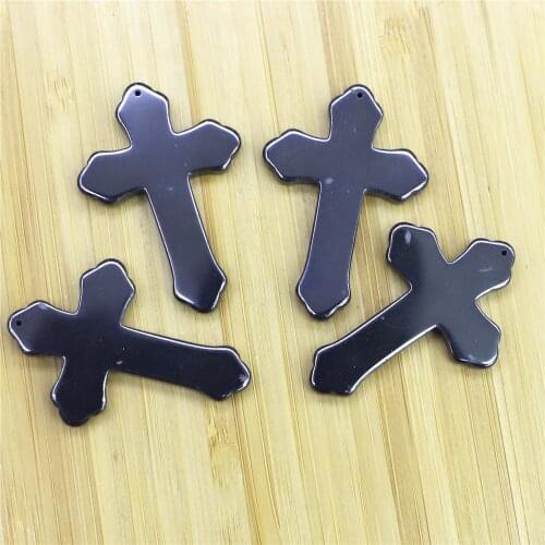 20pcs/Lot Natural Stone Black Hematite Beads Cross Pendant DIY Necklace Bracelet Jewelry Making New