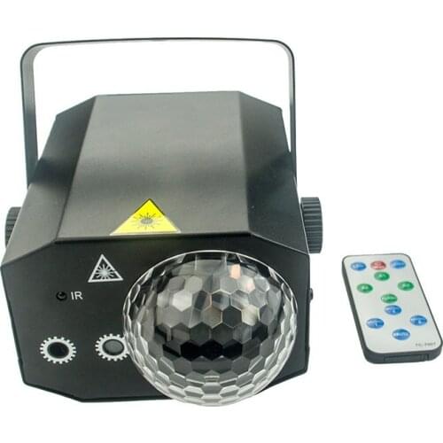 Remote Control 2in1 R&G Laser and Crystal Magic Ball Led Stage Lamp KTV Disco Laser Light Party Lights Laser Projector KTV