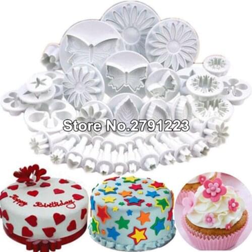 33 pcs Cake Decorating Tools Fondant Plunger Cutters Tools Cookie Biscuit Cake Mold Flower Set Baking Accessories