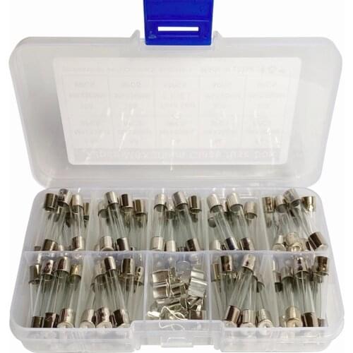 1box 9Values*8pcs=72pcs 6*30mm blown Fuse kit 30A 20A 15A 10A 5A 3A 2A 1A 0.5A safety fuze tube+20PCS Clip seat Protect circuit