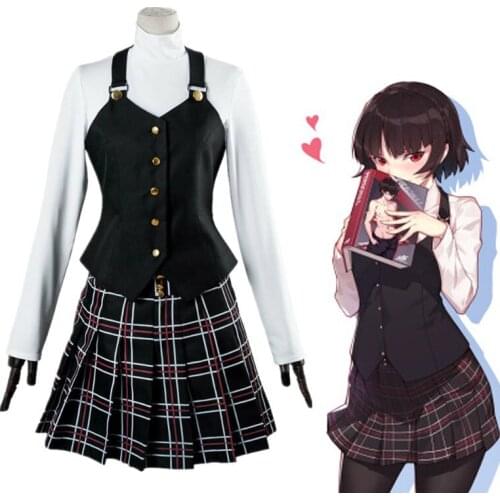 Persona 5 Cosplay Costume Queen Makoto Niijima Cosplay Costume for woman School Uniform Halloween Carnival Party Dress costume