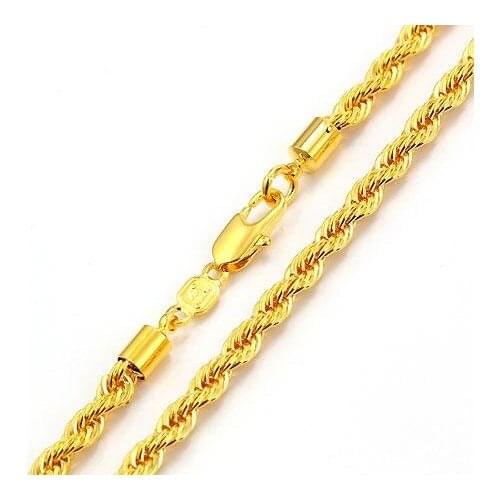 Mens Rope Necklace Knot Twist Yellow Gold GF Link Chain GF Jewelry 23.6 Not satisfied, 7 days no reason to refund