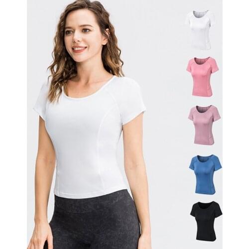 2021 New Yoga Top For Women Quick Dry Sport Shirt Women Fitness Gym Top Fitness Shirt Yoga Running T-shirts Female Sports Top