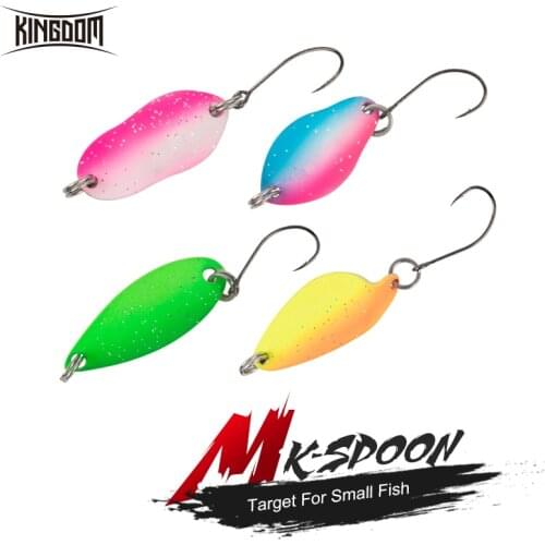 Kingdom Fishing Lure Metal Spoon Lures 2 Pcs/Bag Sequins Spinner Spoon Wobbler Artificial Hard Baits Tackles For Trout Pike Bass