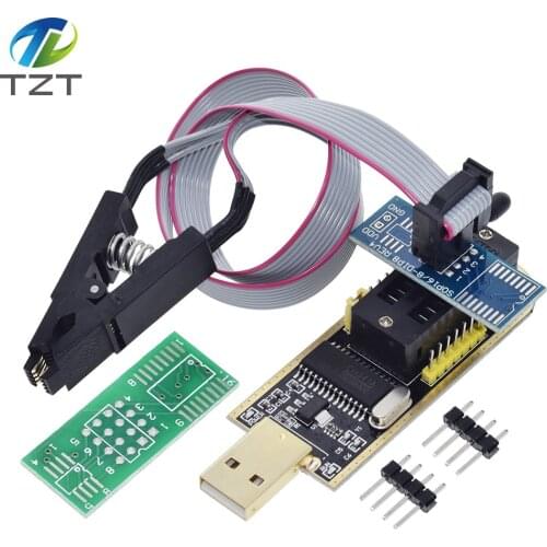 TZT CH341A 24 25 Series EEPROM Flash BIOS USB Programmer Module + SOIC8 SOP8 Test Clip For EEPROM 93CXX / 25CXX / 24CXX DIY KIT