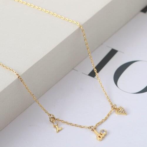 Simple Letter I DO Love Hearts Many Falling Girls Heart Small Fresh Necklace Clavicle Chain Female necklace