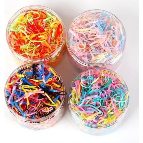 500pcs/bag Child Baby Braider for Hair TPU Disposable Elastics Hair Bands Girls Ponytail Holder Rubber Bands Hair Styling Tool
