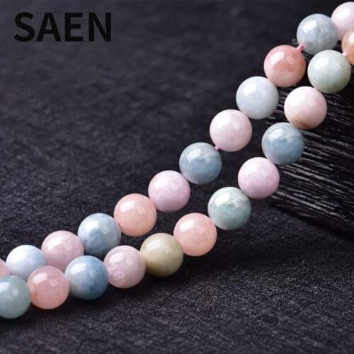 SAEN Natural Stone beads Round Loose Beads For Jewelry Making 4 6/8/10/12mm wholesale