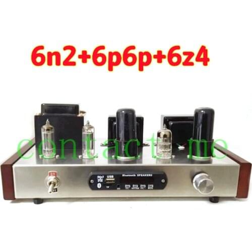 Shuguang 6p6p tube amplifier DIY kit, dual 6z4 rectifier, with Bluetooth 5.0 HiFi fever amplifier, perfect vocals