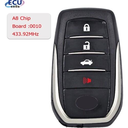 Keyless GO 3+1 Button 433.92MHz Smart Key Board : 0010 A8 CHIP / FCC ID: B2Z2K2A For Toyota 2020-2021