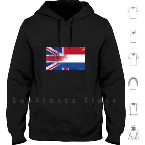 British Dutch Half Netherlands Half Uk Flag hoodies Netherlands Flag Netherlands Uk