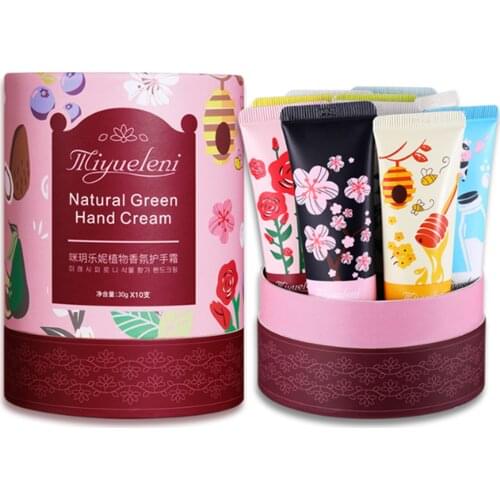 Moisturizing Plant Extract Fragrance Hand Cream Set Hand Massage Lotion Repair Anti-cracking High-grade Nourishing 10Pcs