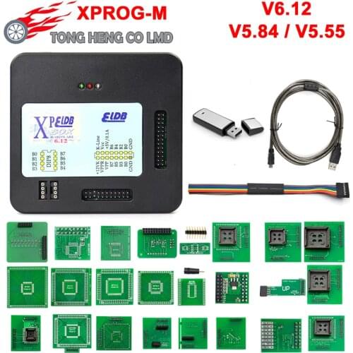 V6.12 V5.84 V5.55 XPROG-M Metal Full Adapters XPROG-M Programmer Xprog M X Prog M 6.12 ECU Chip Tunning X PROG-M 5.84 5.55