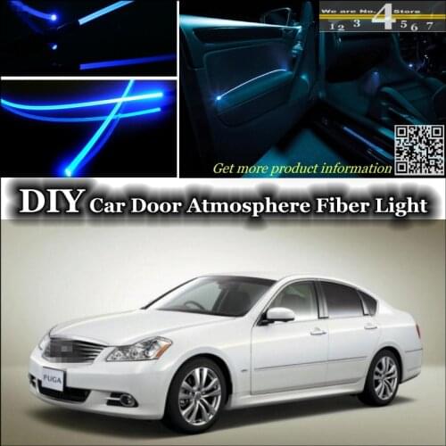 Interior Ambient Light Tuning Atmosphere Fiber Optic Band Lights For Nissan Fuga Cima Y50 Y51 Inside Door Panel illumination