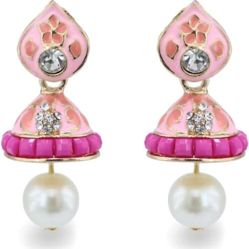 Vintage Ethnic Gypsy Indian palace bell Earrings For Women Boho Jewelry Ladies Pearl Round Bell Tassel Hollow Jhumka Earrings
