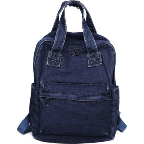 Women Vintage Denim Backpack Travel Daypack College School Handbag Shoulder Bag Rucksack