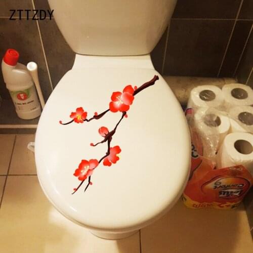 ZTTZDY 20.3*18.4CM Plum Blossom Branch Cartoon Living Room Decor Toilet Wall Stickers T2-0351