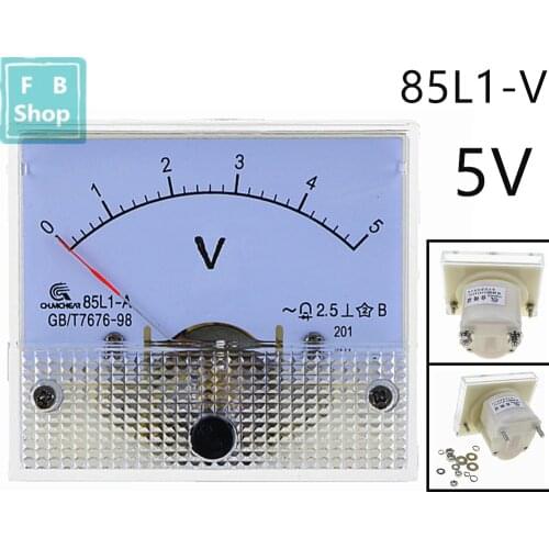 1PCS 85L1-V 1V 2V 3V 5V 10V 15V 20V 25V 30V 50V AC Analog Voltmeter Panel Voltage Meter 64*56mm