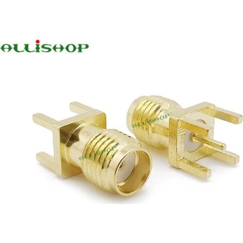 1Pcs End Launch SMA Female Jack Connector PCB Panel Mount Plug Brass Straight RF Clip Edge Adapter RF Adapter Vertical Thru Hole