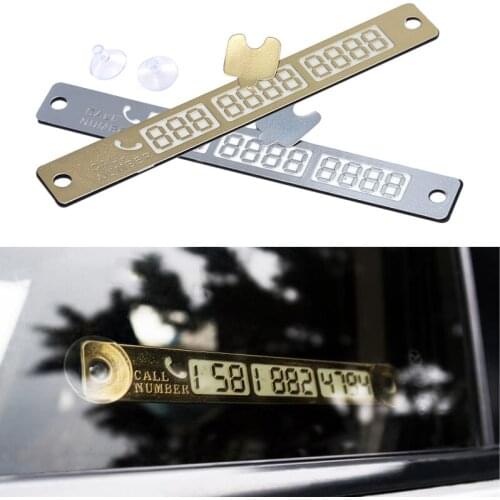 10-100pcs Car Styling Telephone Number Card Sticker 15*2cm Night Luminous Temporary Car Parking Card Plate Suckers Phone Number