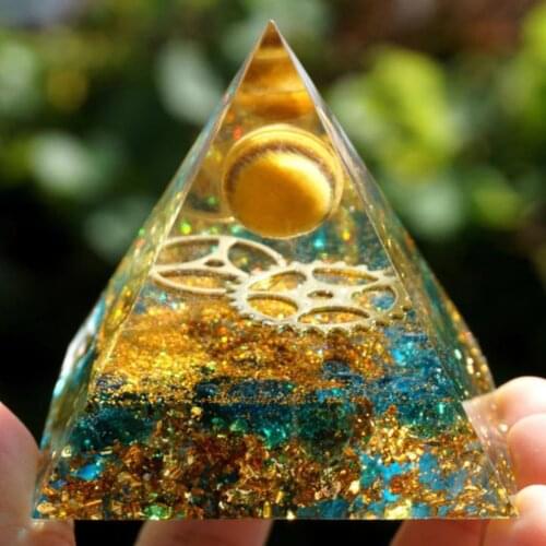 10 Type Tree Of Life Pyramid Amethyst Peridot Healing Crystal Energy Pyramid EMF Protection Meditation Tool Reiki Balancing