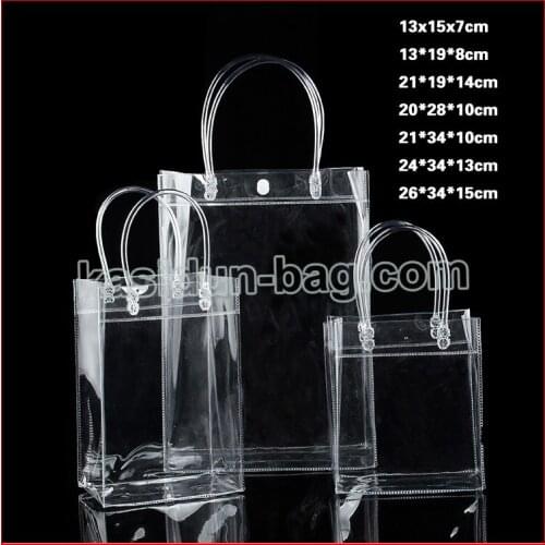 100pcs/lot) wholesale waterproof transparent clear pcv shopping bag