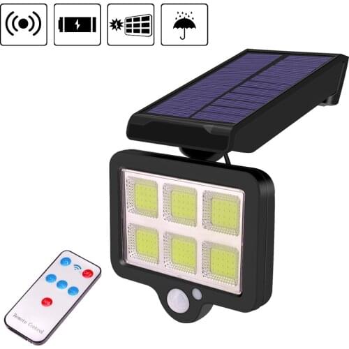 160 COB LED Solar Light PIR Motion Sensor Wall Lamp Garden Outdoor Solar Street Lamp Waterproof Smart Remote Control Night Lamps
