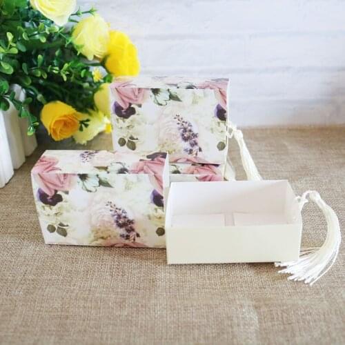 20/50pcs Flower Pattern Travel Candy Box Drawer Design Party Favor Boxes Wedding Package Gift Box Birthday Party Decoration