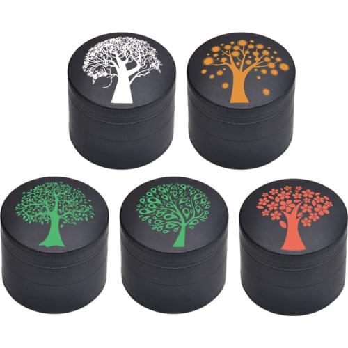 4-layer Tobacco Grinder 50MM/1.97inch Zinc Alloy Lucky Tree Herb Weed Grinder Manual Grass Spice Crusher Smoking Accessorie