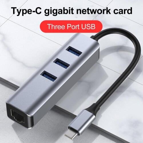 Adapter 3 Ports Computer Accessories USB 3.0 Type C HUB to Rj45 Gigabit Ethernet Adapter for MacBook