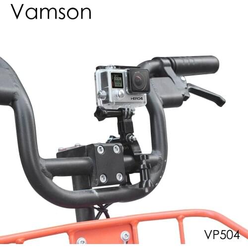 Vamson for Go Pro Accessories Bike Motorcycle Handlebar Pole Mount For Gopro Hero 8 7 6 5 4 for SJCAM Mijia for yi 4K VP504