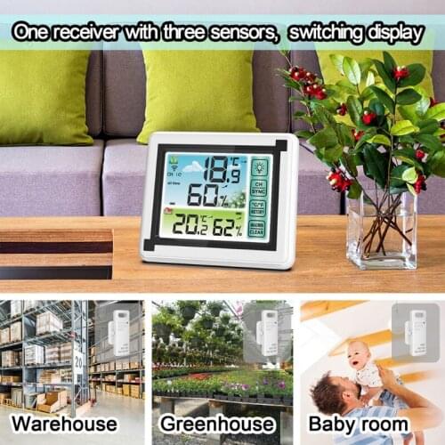 Indoor Outdoor Wireless Digital Weather Station Max Min Records ℃ ℉ Temperature Meter Humidity Monitor Weather Clock Hygrometer
