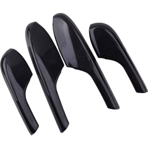 CITALL 4pcs Carbon Fiber Style Interior Door Armrest Panel Trim Cover Fit for Honda Civic 10th 2016 2017 2018 2019 2020 ABS