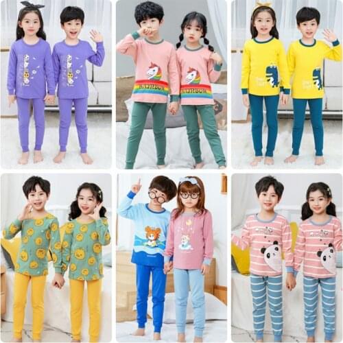 Kids Sleepwear baby girl/boys autumn cotton sets Children Homewear Pajamas for Boy Pyjamas Kids Nightwear 2-12Y teenage clothes