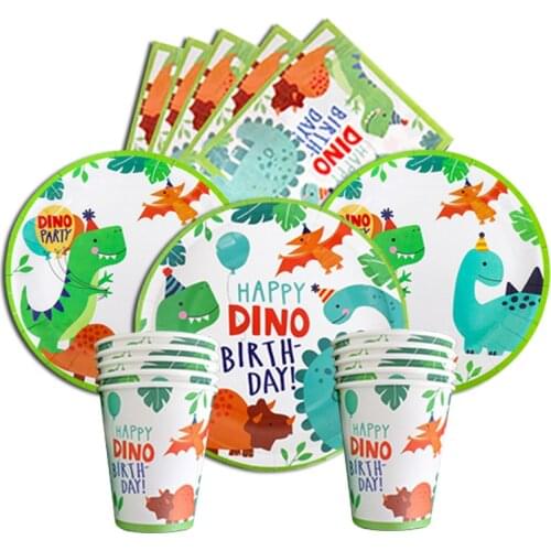Dinosaur Jungle Safari Party Disposable Table Kids Happy Dino Birthday Party Jurassic World Roar Kids One 1st Birthday Party Fav