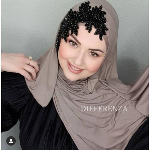 Hijab Turban Hand made Haute Couture Hand Embroidery Wedding Scarf Differenza Muslim women clothing Islamic Fashion Uzbekistan