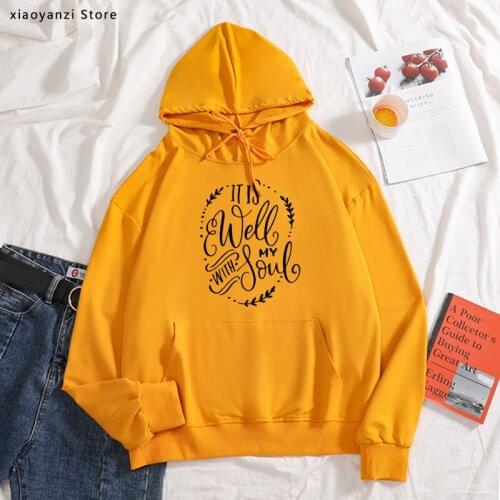 It Is Well with My Soul hoodies Christian Casual Stylish Religious sweatshirts Vintage Tumblr Graphic Clothing Camiseta pullover